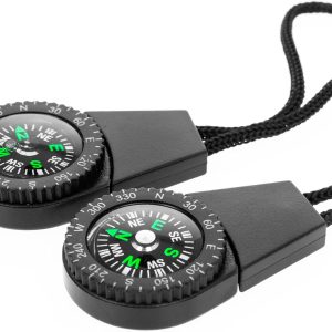 2pk Zipper Pull Mini Pocket Compass Survival Gear Prepper Supplies