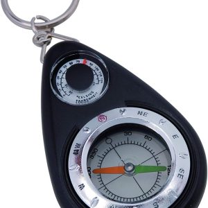 Small Compass and Thermometer Keychain for Camping, Hiking, Backpacking, Survival Tool, Emergency Kit