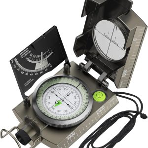 IP65 Compass Hiking Survival - Lensatic Sighting Compass for Camping Navigation, Compass with Clinometer & Carry Bag for Camping Hunting Hiking Geology Activities