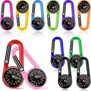 12 Pcs Mini Compass Keychain for Kids Bulk, Small Pocket Magnetic Compass Survival Hiking for Outdoor Survival Camping Party Backpacking Accessory
