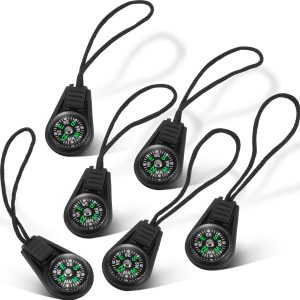 100 Pieces Mini Survival Compass Outdoor Camping Hiking Pocket Compass Liquid Filled Mini Compass for Paracord Bracelet Necklace Key Chain