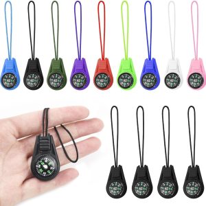 Mini Compass for Kids Keychain, Small Bulk Multi-Color Outdoor Camping Hiking Pocket Compass for Survival Kits Watchband Bracelet Necklace