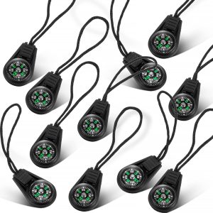 200 Pack Mini Survival Compass Outdoor Camping Hiking Pocket Compass Mini Compass for Paracord Bracelet Necklace Key Chain Outdoor Activities Accessory